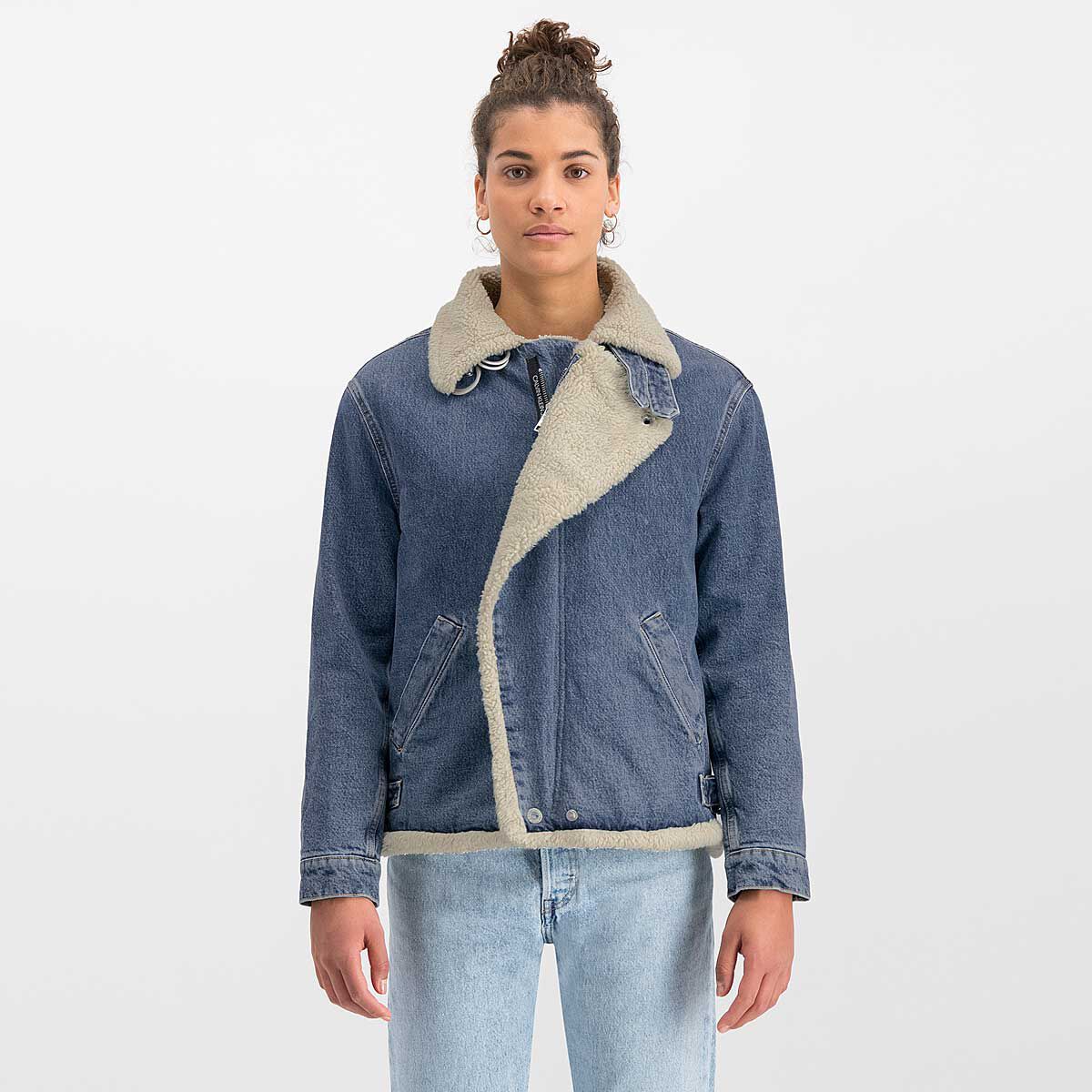 Jackets Calvin Klein Jeans Sherpa Denim Jacket Blue | Queens